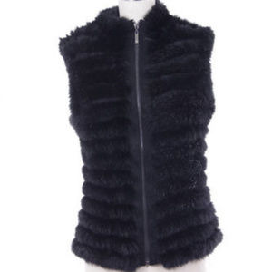 DOLCE CABO RABBIT FUR VEST SIZE XS NWT